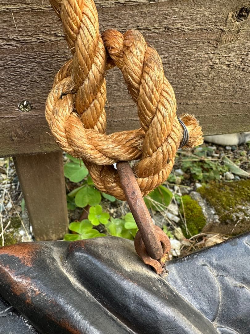 囲炉裏　自在鉤　木彫り　魚(鯉)