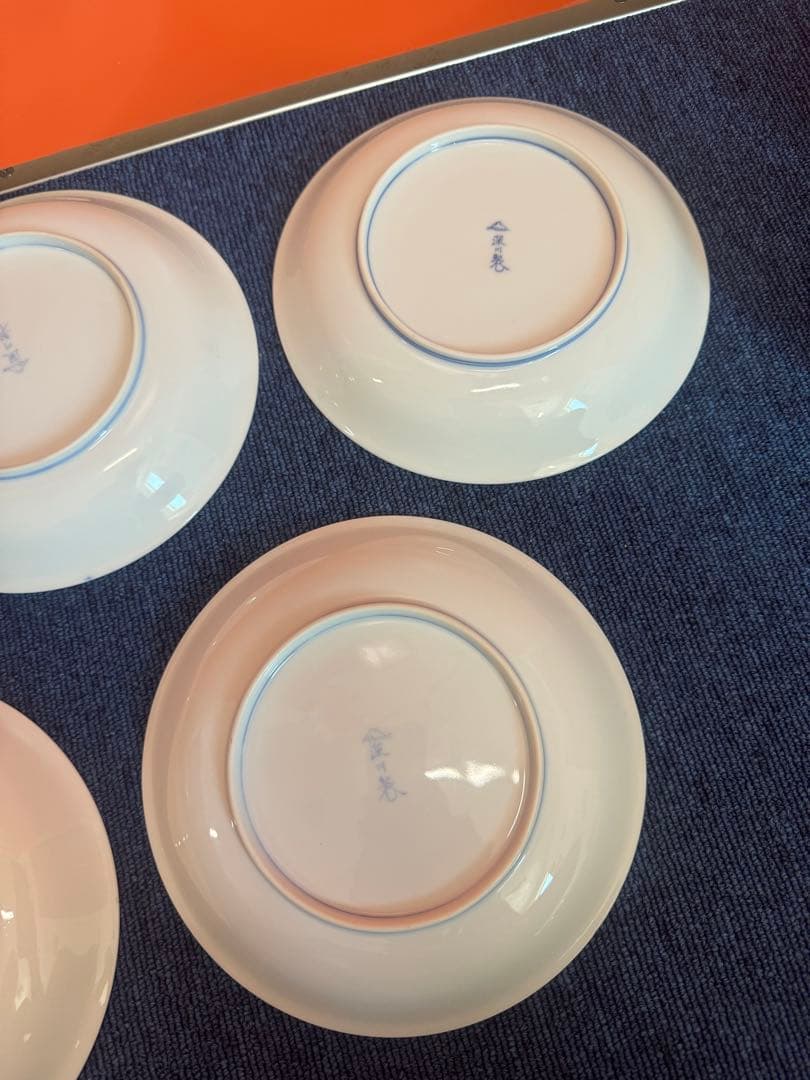 2023 深川製磁　葡萄瑠璃　皿　5客　金彩　未使用