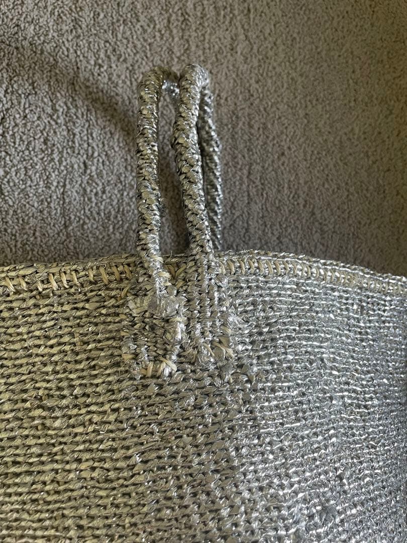 レグタングル　シルバー　かごバッグ