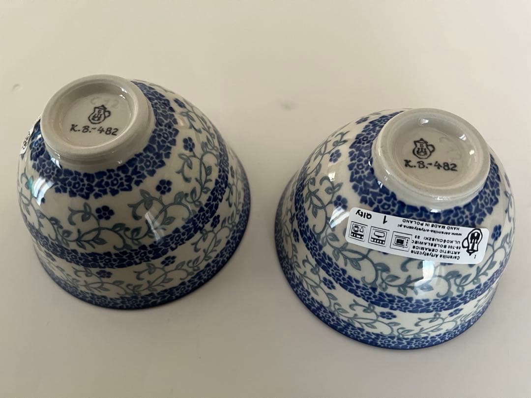 未使用　ポーランド食器　飯碗2個セット　10.5cm