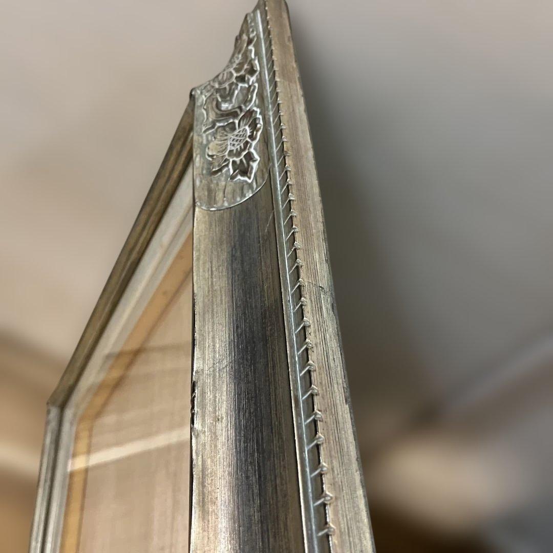 特価ビンテージ油絵額縁／木製／シルバー系／F6