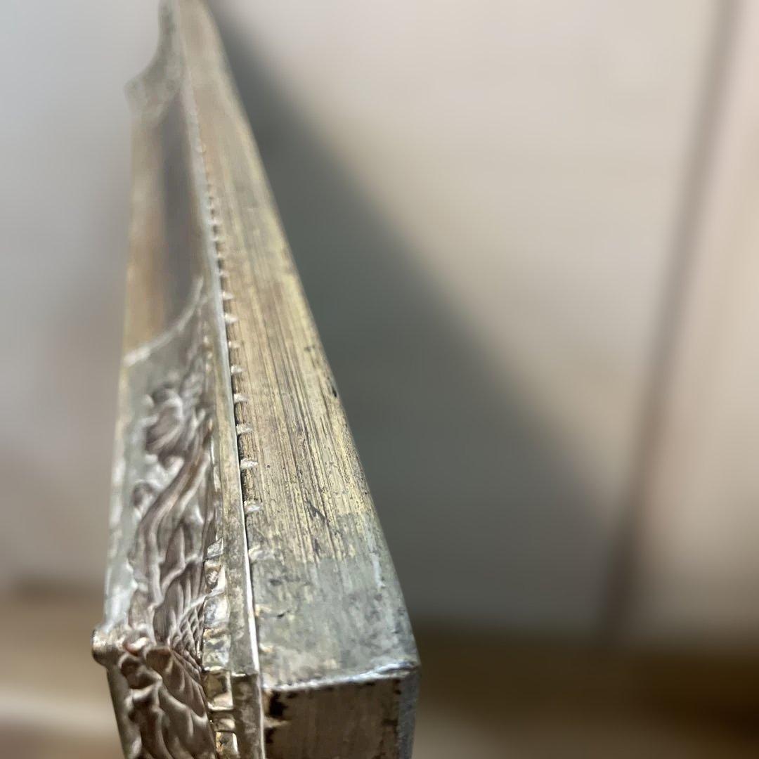 特価ビンテージ油絵額縁／木製／シルバー系／F6