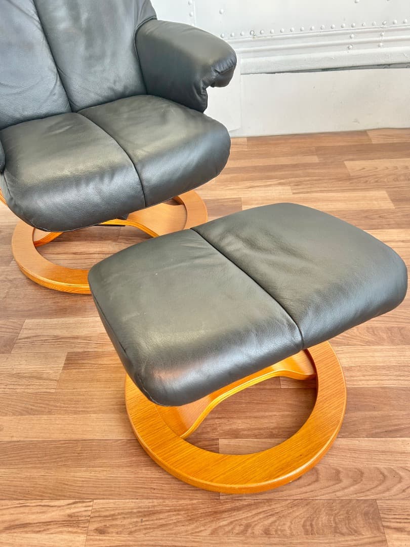 黒　パーソナルチェア　椅子　リクライニング　オシャレ　インテリア　モダン