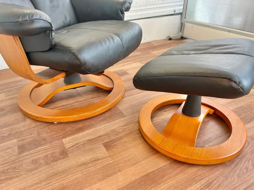 黒　パーソナルチェア　椅子　リクライニング　オシャレ　インテリア　モダン