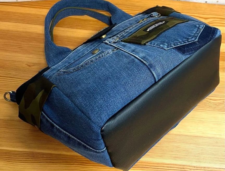 デニムリメイクバッグ（L）No.940☆ハンドバッグ　マザーズバッグ