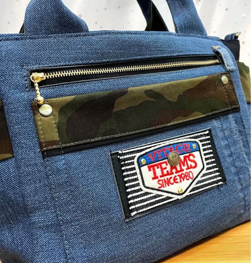 デニムリメイクバッグ（L）No.940☆ハンドバッグ　マザーズバッグ