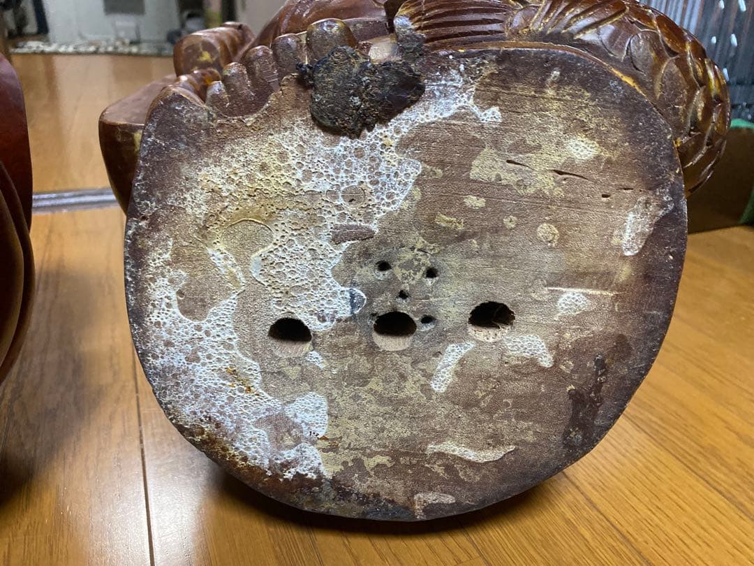 木彫り 大黒天 2体セット 高さ35cm 七福神 大型 置物 縁起物 重厚感