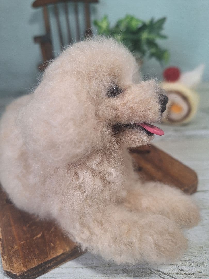 羊毛フェルト　トイプードルクリーム　アプリコット