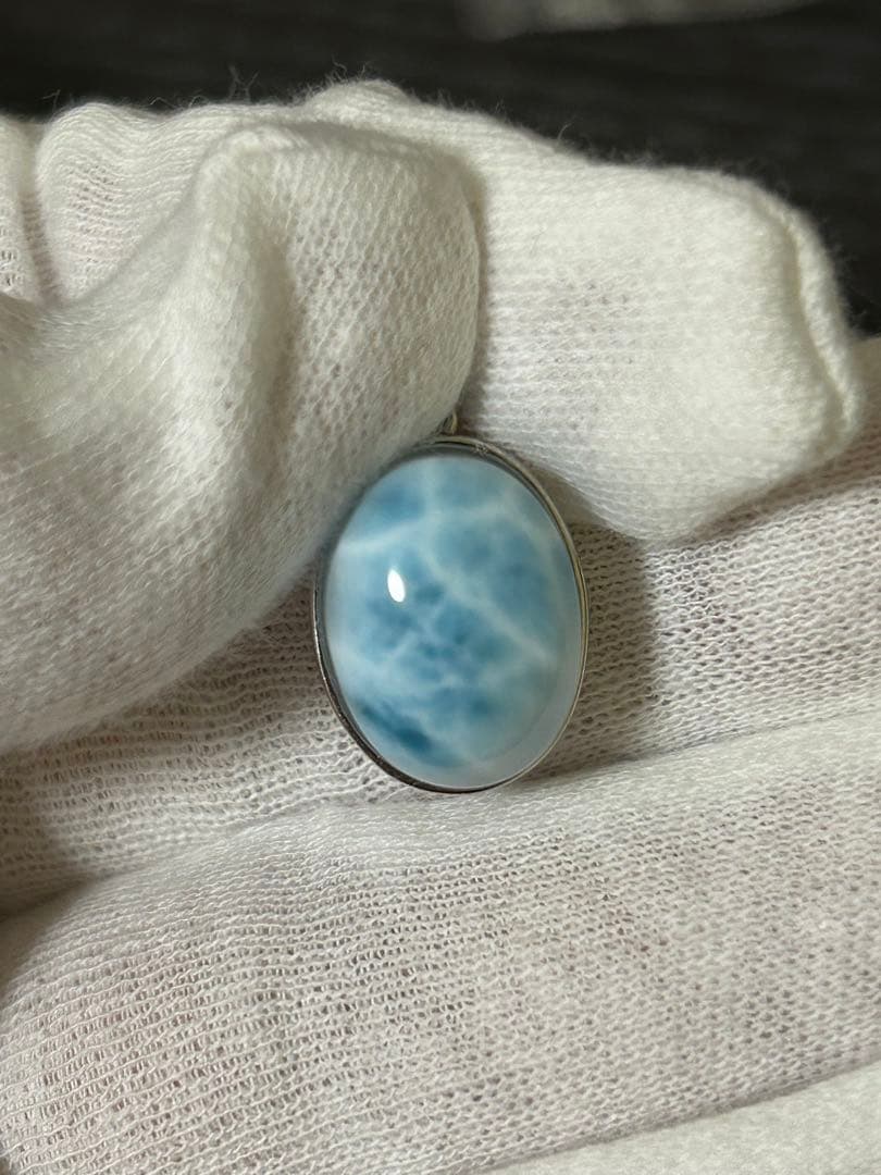 ラリマー オーバルペンダントトップ