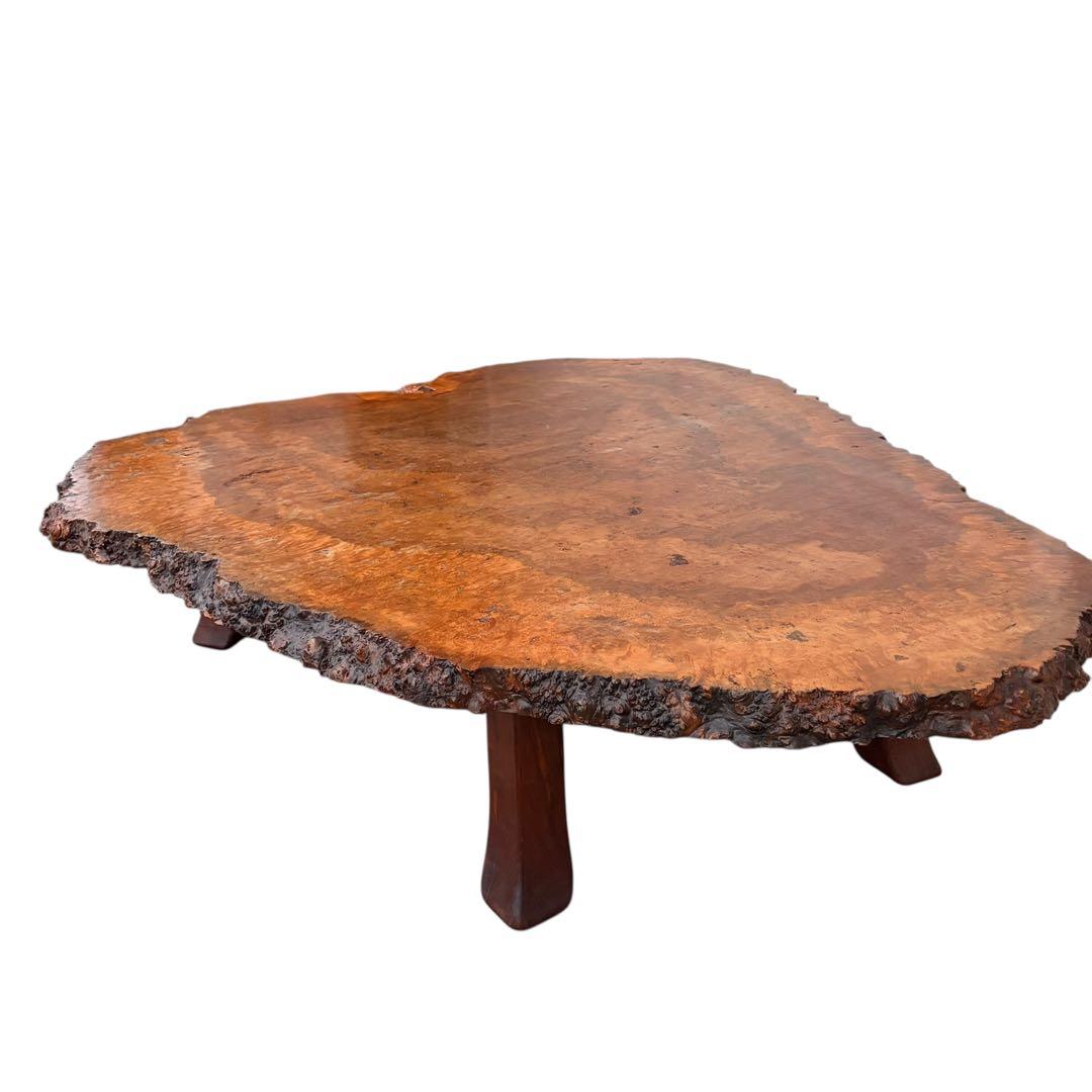 【超希少】高級 花梨 瘤杢 座卓 一枚板 天然木 ローテーブル