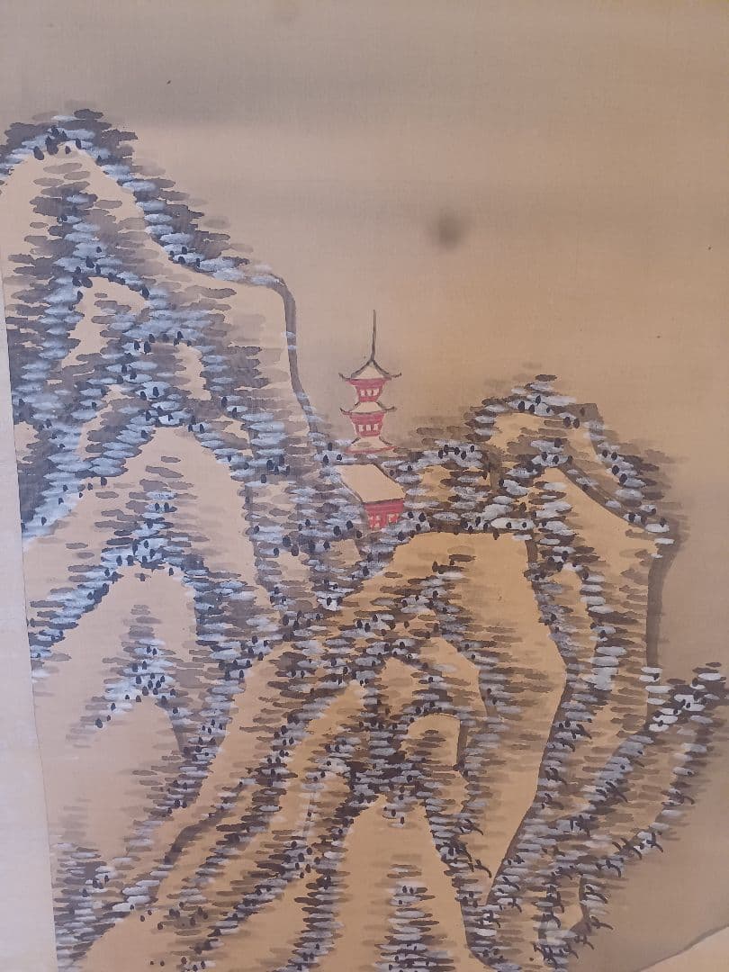 池野大雅　模写？　南画 掛軸 　大雅雲中山水？
