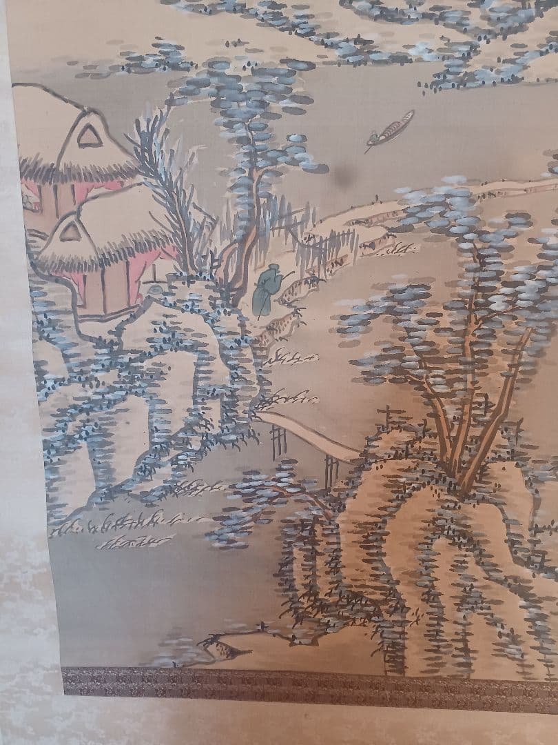 池野大雅　模写？　南画 掛軸 　大雅雲中山水？