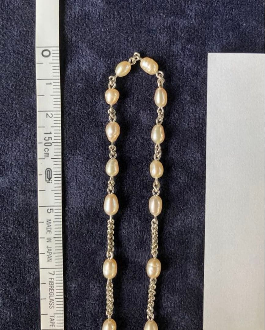 カトリック　淡水パール　手編みロザリオ　長崎編み