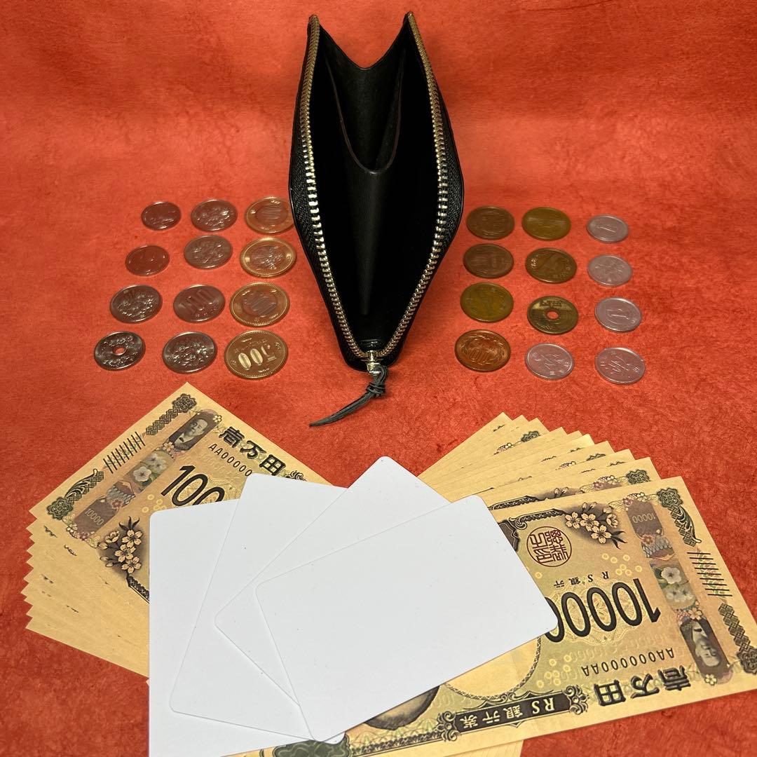 L字ファスナー革財布　ミニ財布　コンパクト財布　ハーフサイズ財布　黒　ブラック