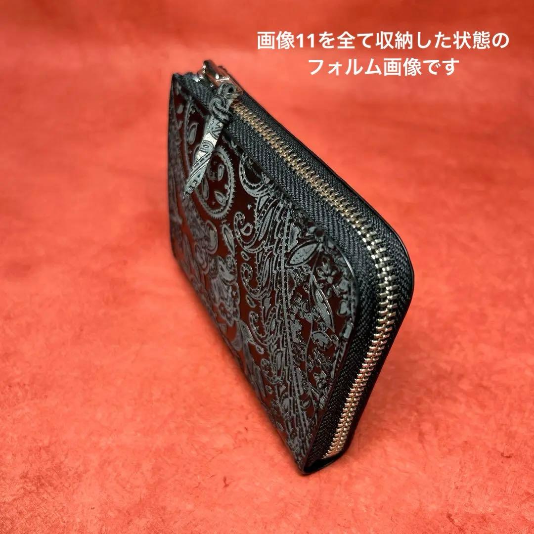 L字ファスナー革財布　ミニ財布　コンパクト財布　ハーフサイズ財布　黒　ブラック