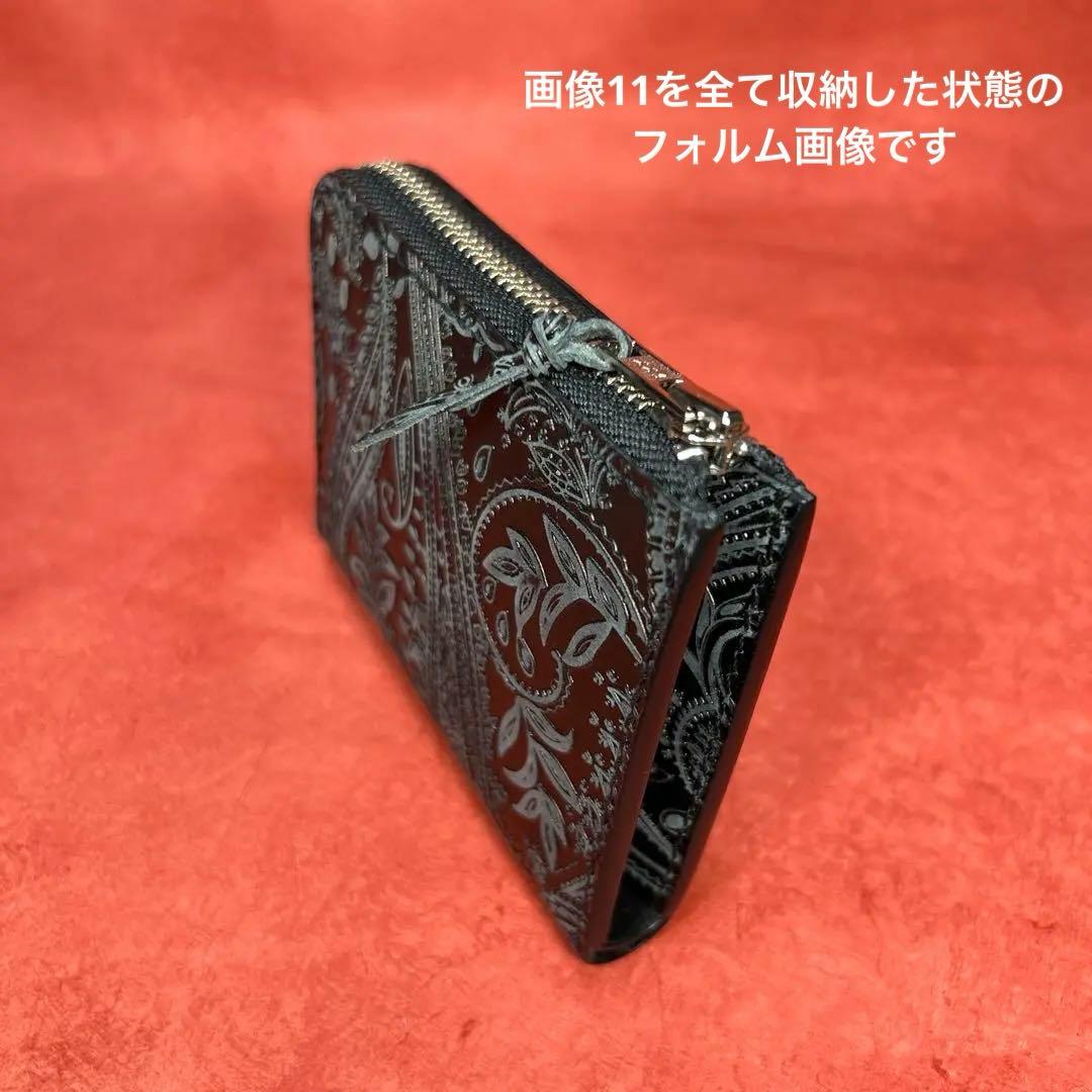 L字ファスナー革財布　ミニ財布　コンパクト財布　ハーフサイズ財布　黒　ブラック