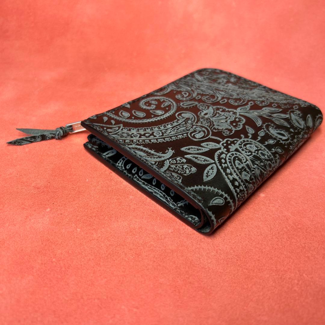 L字ファスナー革財布　ミニ財布　コンパクト財布　ハーフサイズ財布　黒　ブラック