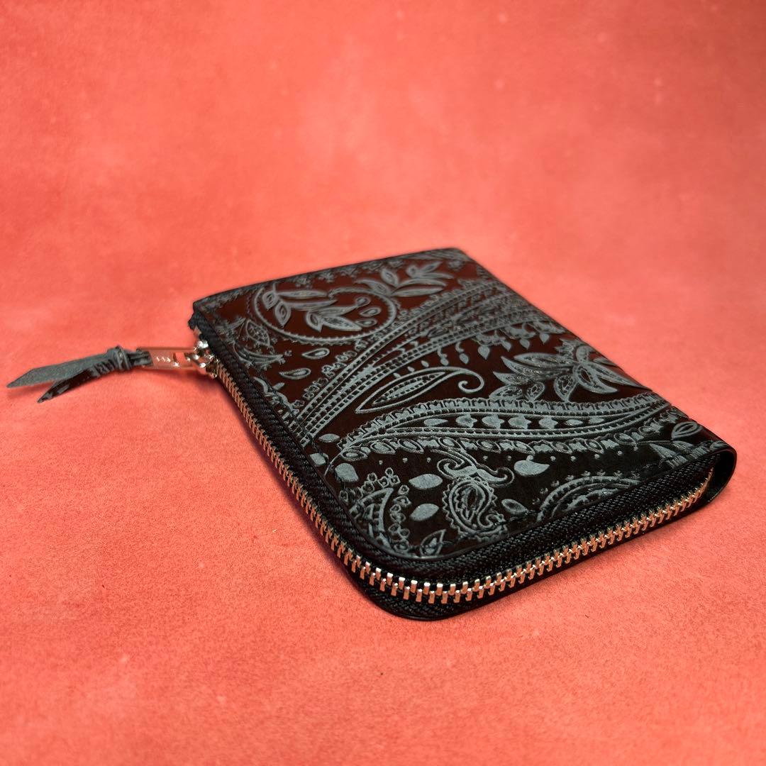 L字ファスナー革財布　ミニ財布　コンパクト財布　ハーフサイズ財布　黒　ブラック