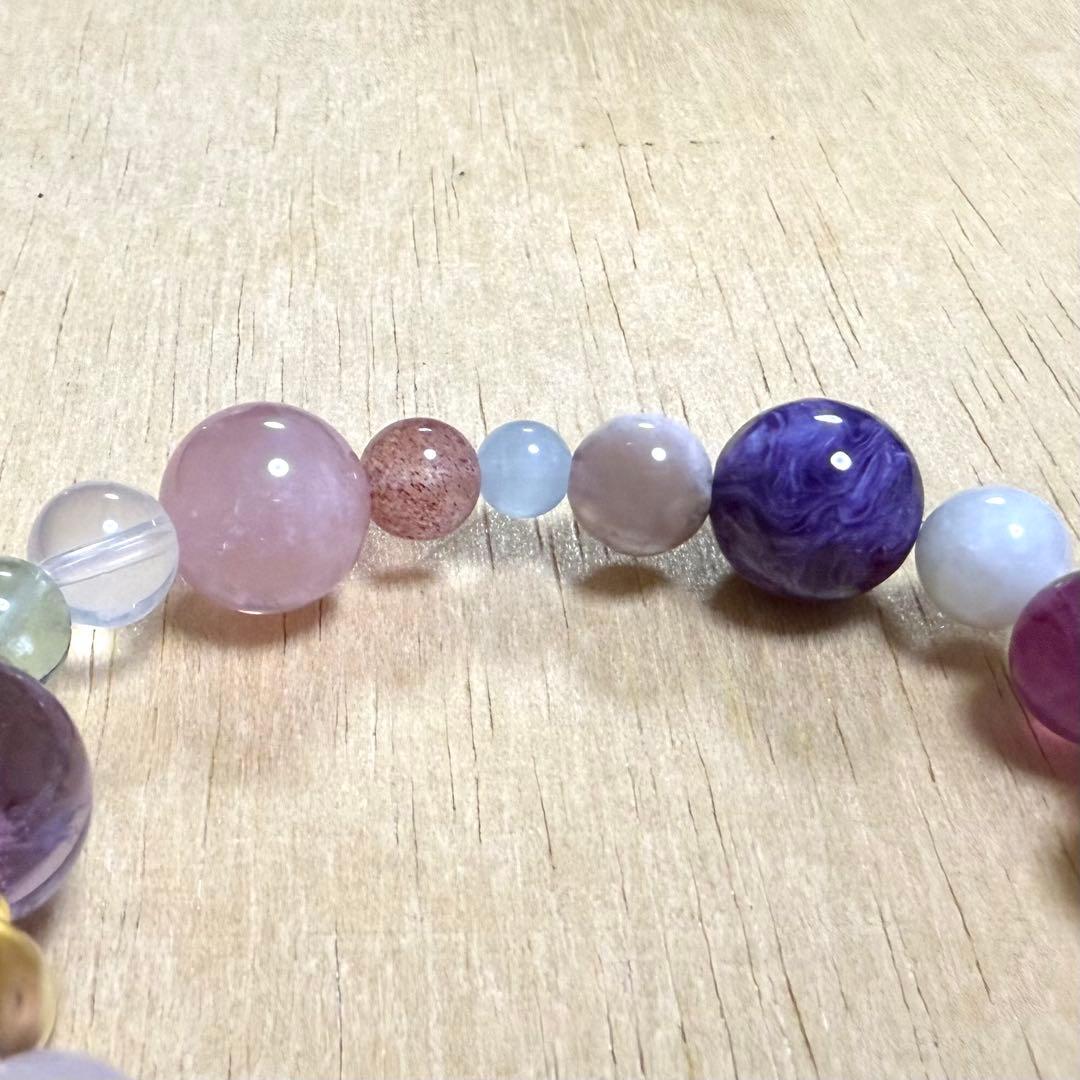 天然石（ラベンダーアメジスト、チャロアイト、シトリン、アクアマリン等）ブレス