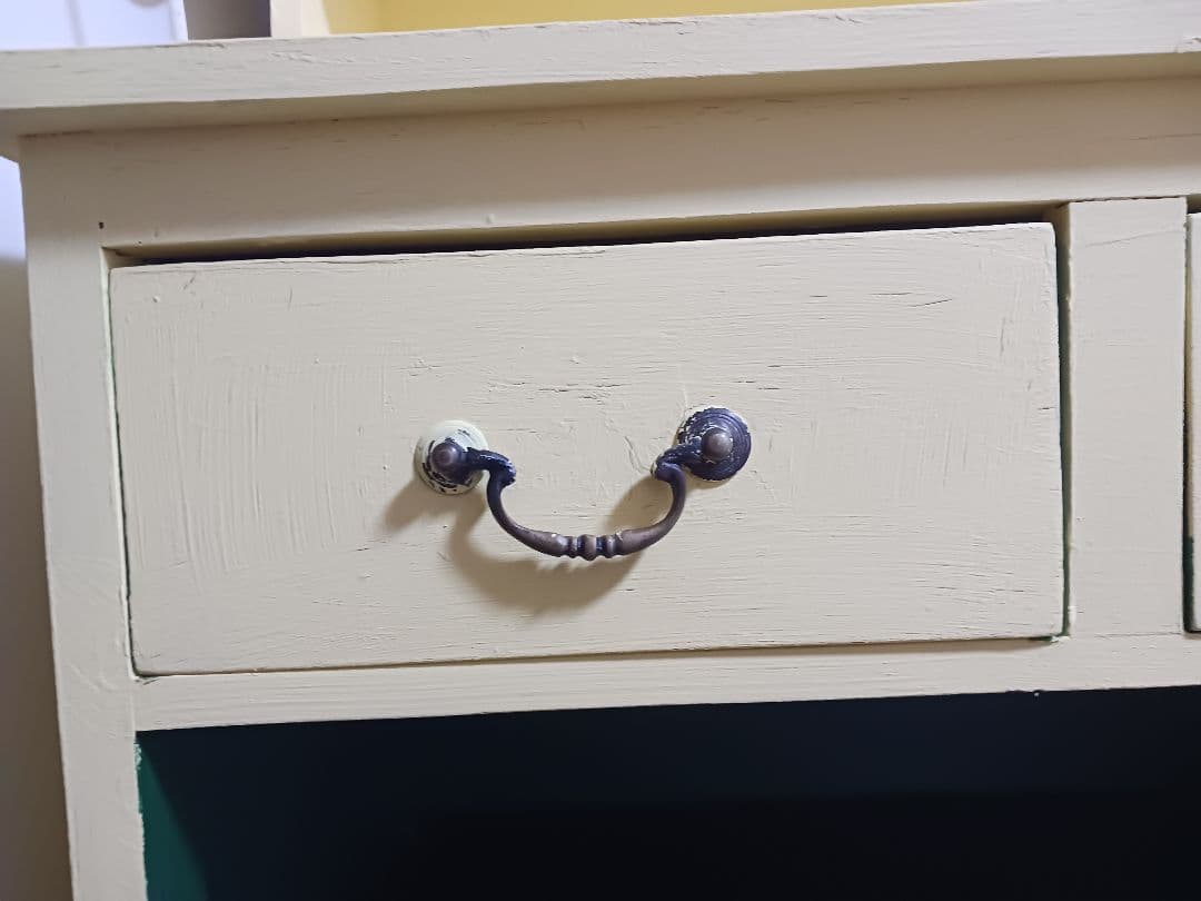 アンティーク調 食器棚 カップボード 収納棚 マホガニー 引き出し ２杯