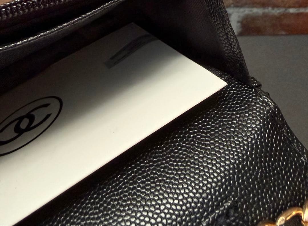 CHANELノベルティブラックレザー クラッチバッグ