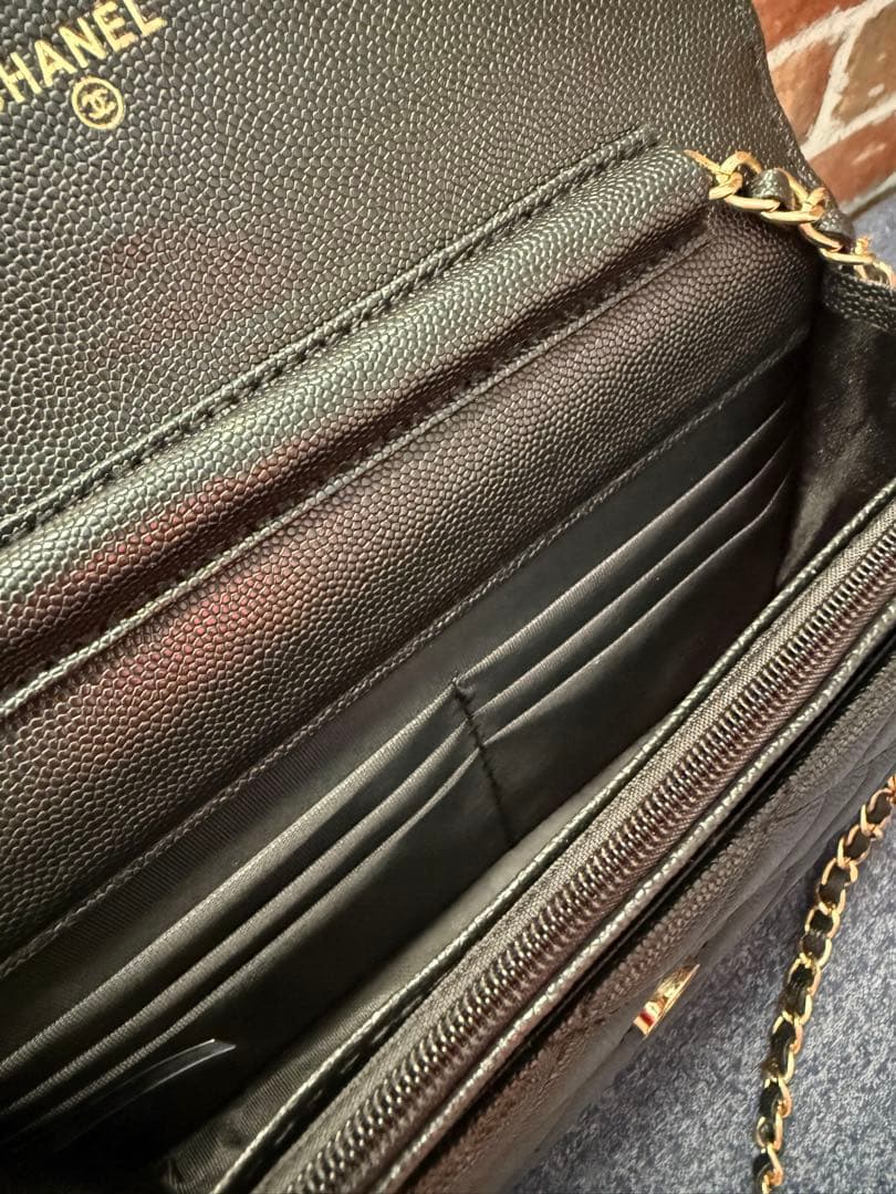 CHANELノベルティブラックレザー クラッチバッグ