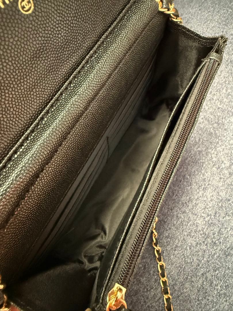 CHANELノベルティブラックレザー クラッチバッグ