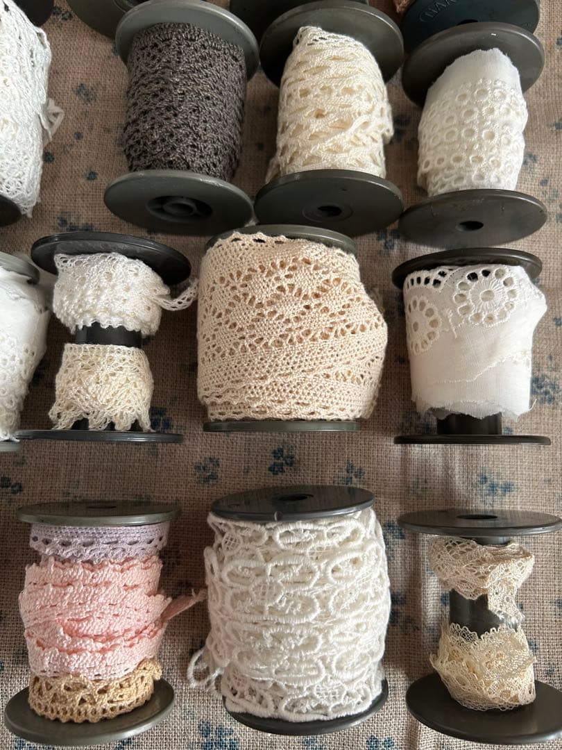 おぱぴん 【木製糸巻きラック】レース30個付き♪ウッドシェルフ