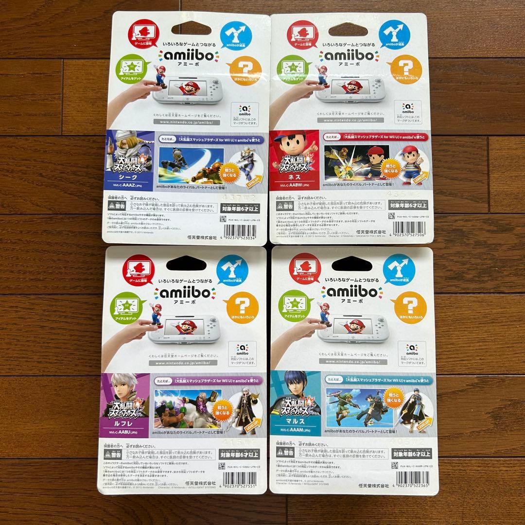 大乱闘スマッシュブラザーズ　amiibo　アミーボ　シーク　ネス　ルフレ　マルス