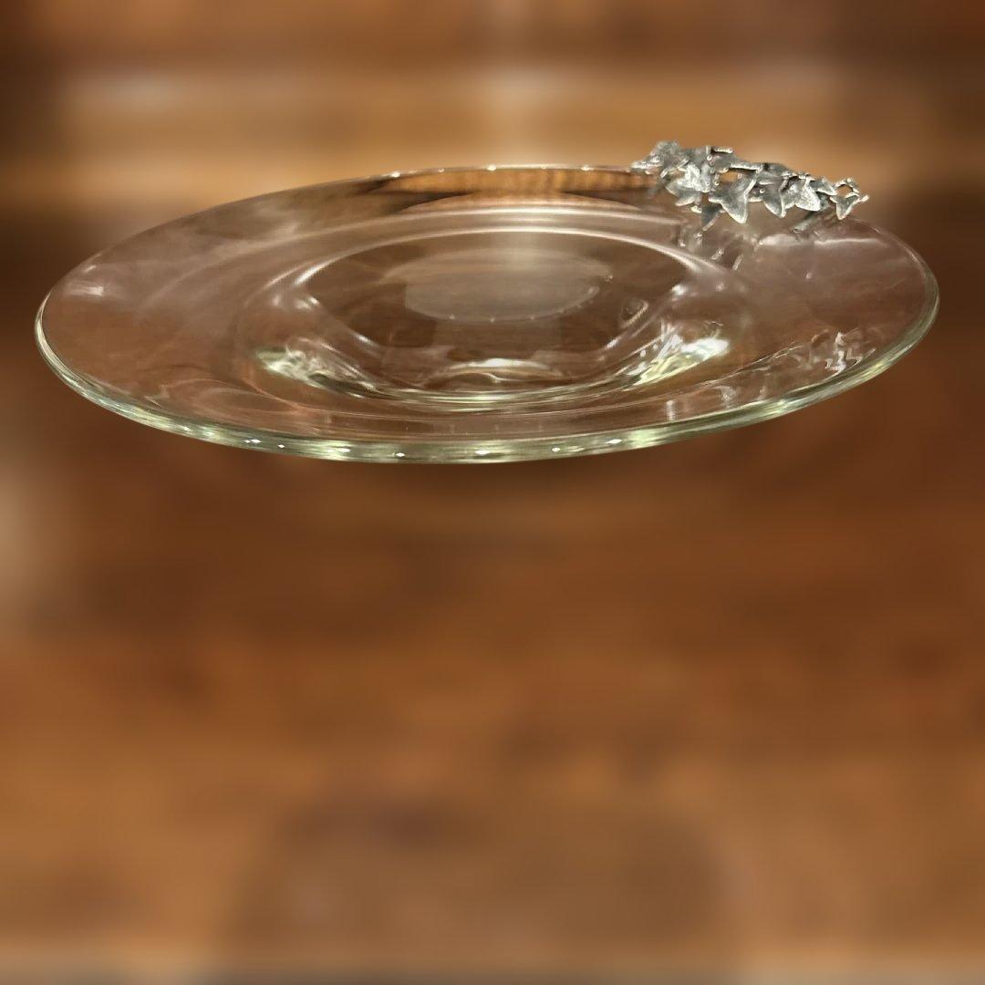 ガラス皿 アイビーリーフ装飾