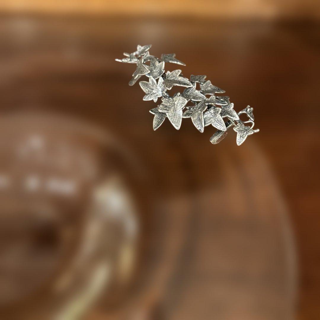 ガラス皿 アイビーリーフ装飾