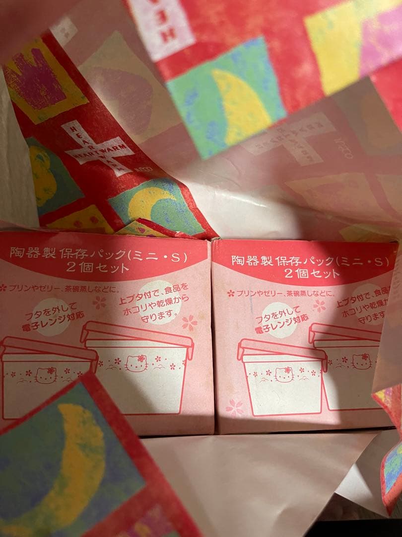 ハローキティ　ペア　陶器製保存パック　2個入り　4個セット