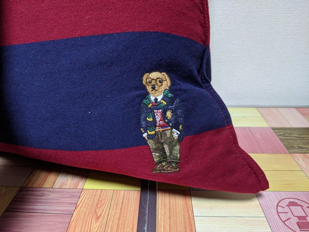 【RALPH LAUREN】クッションカバー/ポロベアー/刺繍/ロゴ/未使用品