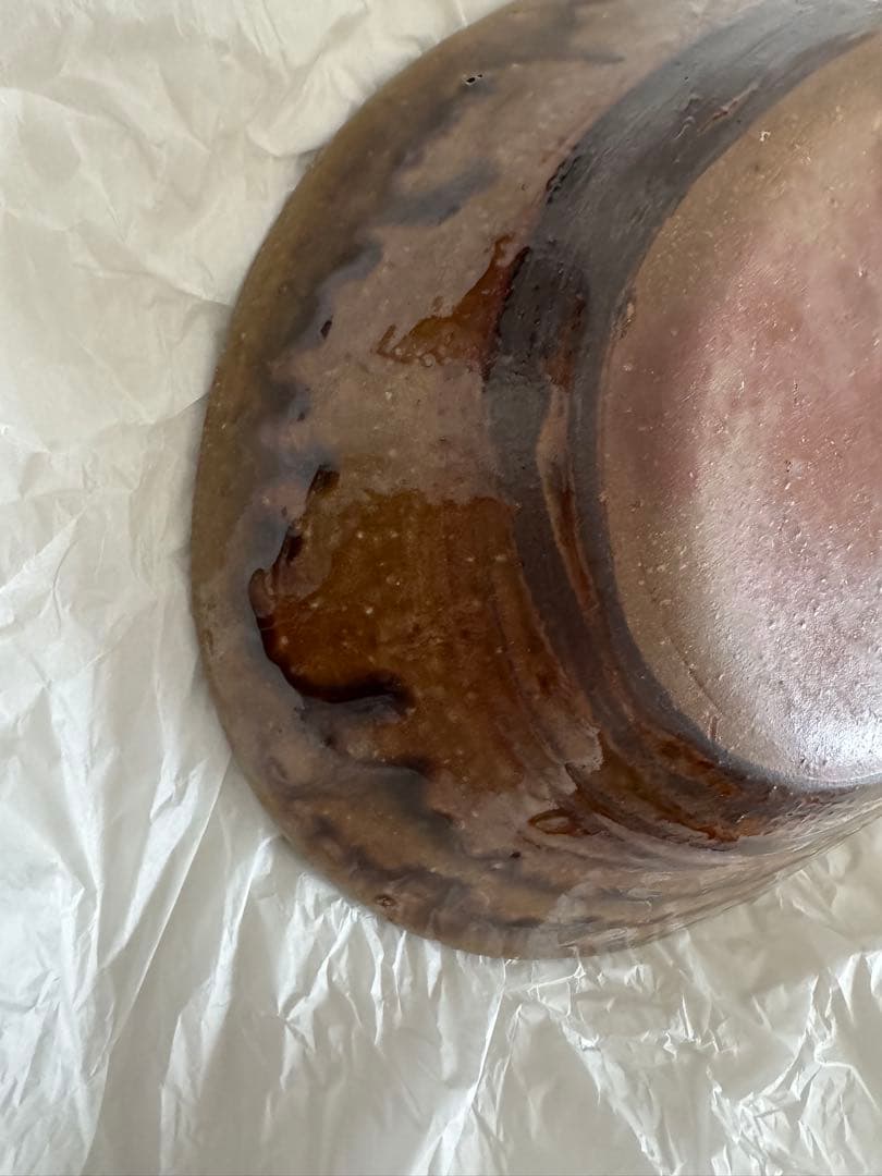 お値下げ　柴田雅章　丹波雅章　飴釉スリップウェア楕円皿