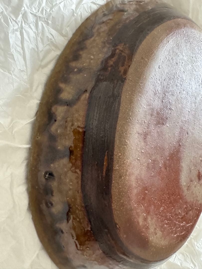 お値下げ　柴田雅章　丹波雅章　飴釉スリップウェア楕円皿