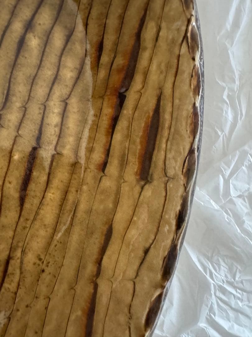 お値下げ　柴田雅章　丹波雅章　飴釉スリップウェア楕円皿