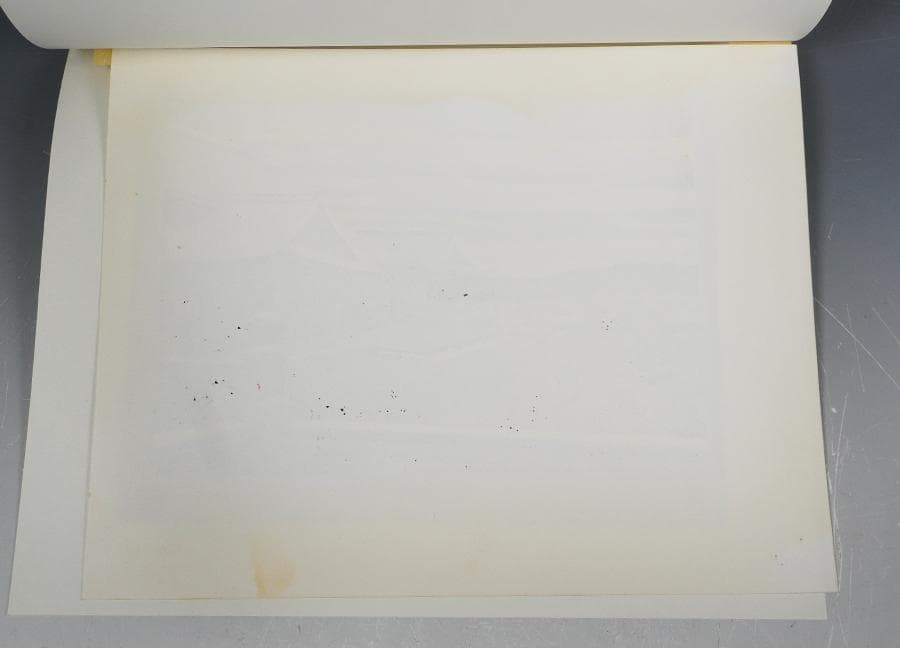 井堂雅夫 木版画「雪の清水」額装 額入り清水寺