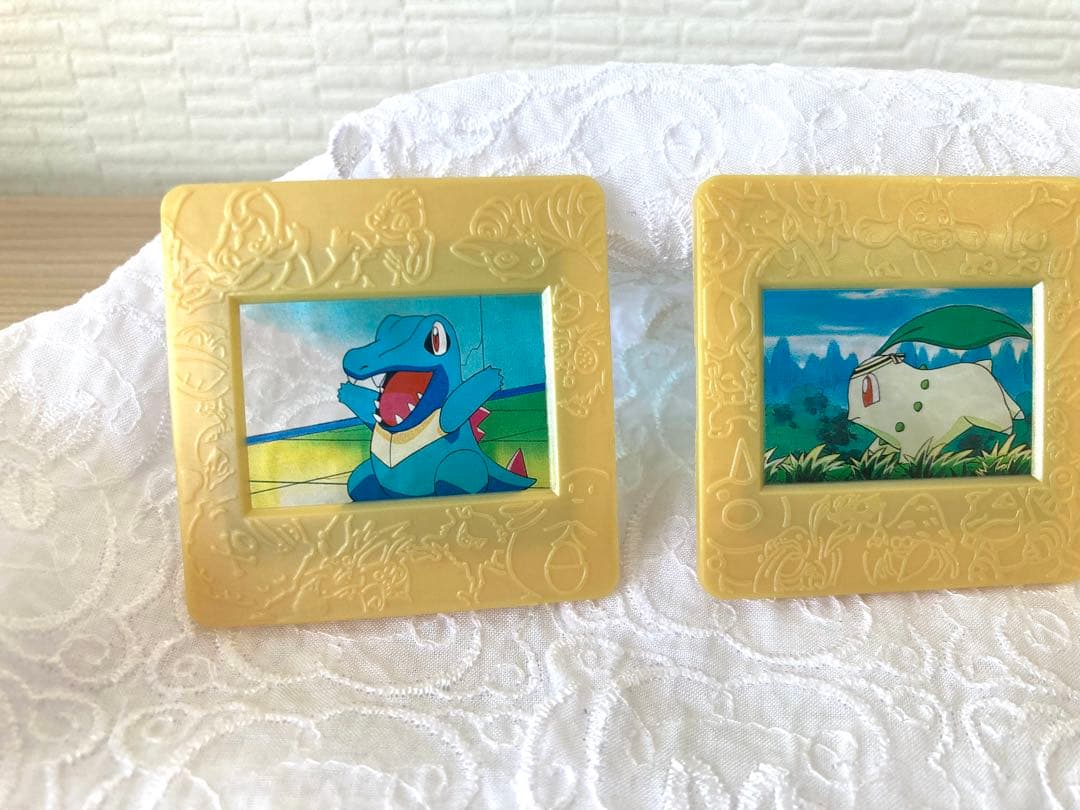 Meiji ポケモン ピクチャーフレーム 3点（チコリータ、ヒノアラシ、ワニノコ
