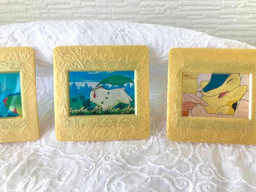 Meiji ポケモン ピクチャーフレーム 3点（チコリータ、ヒノアラシ、ワニノコ