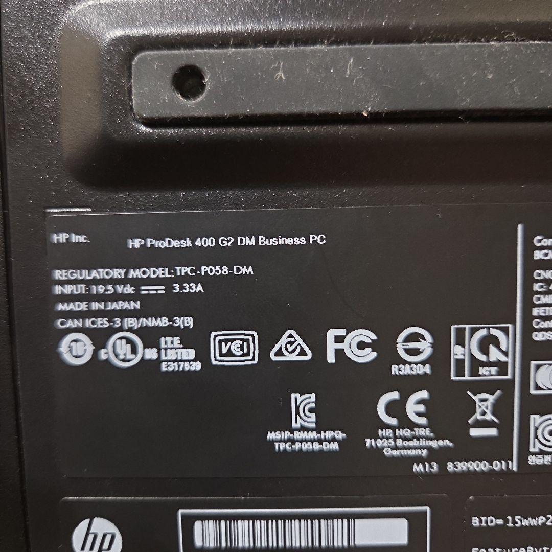 【HP】省スペースデスクトップSSD500GB