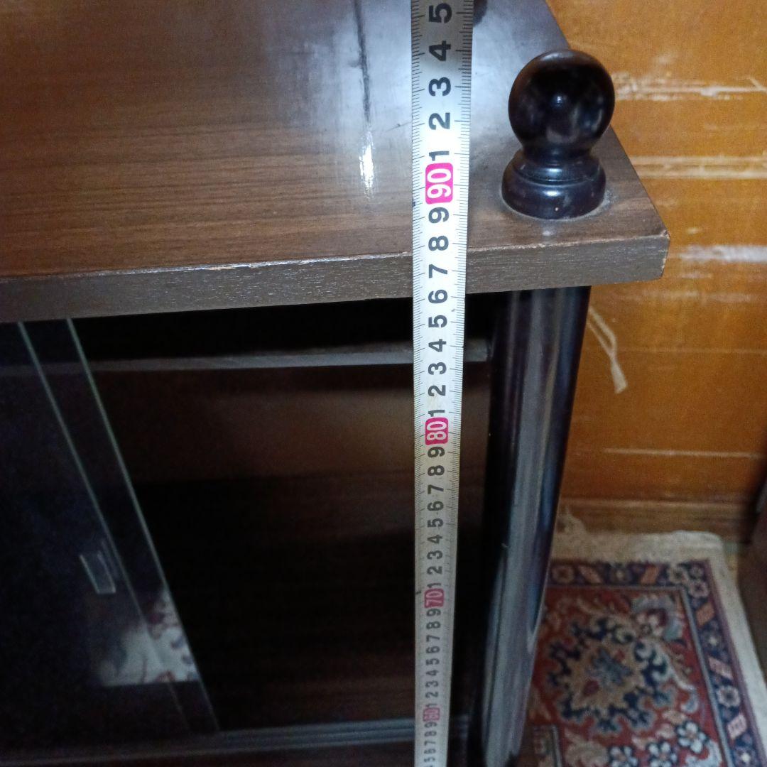 送料込レトロガラスキャビネット棚付き