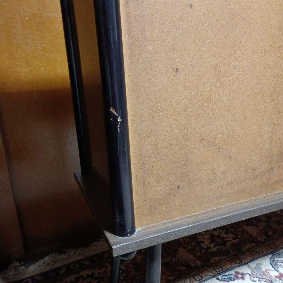 送料込レトロガラスキャビネット棚付き