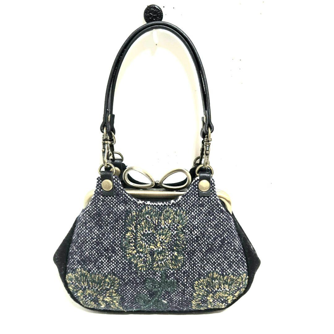 ミナペルホネン　ハンドメイド　あおりがま口ポーチ