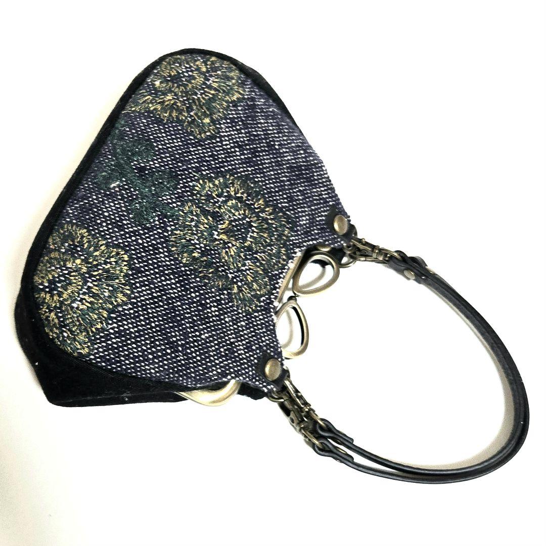ミナペルホネン　ハンドメイド　あおりがま口ポーチ