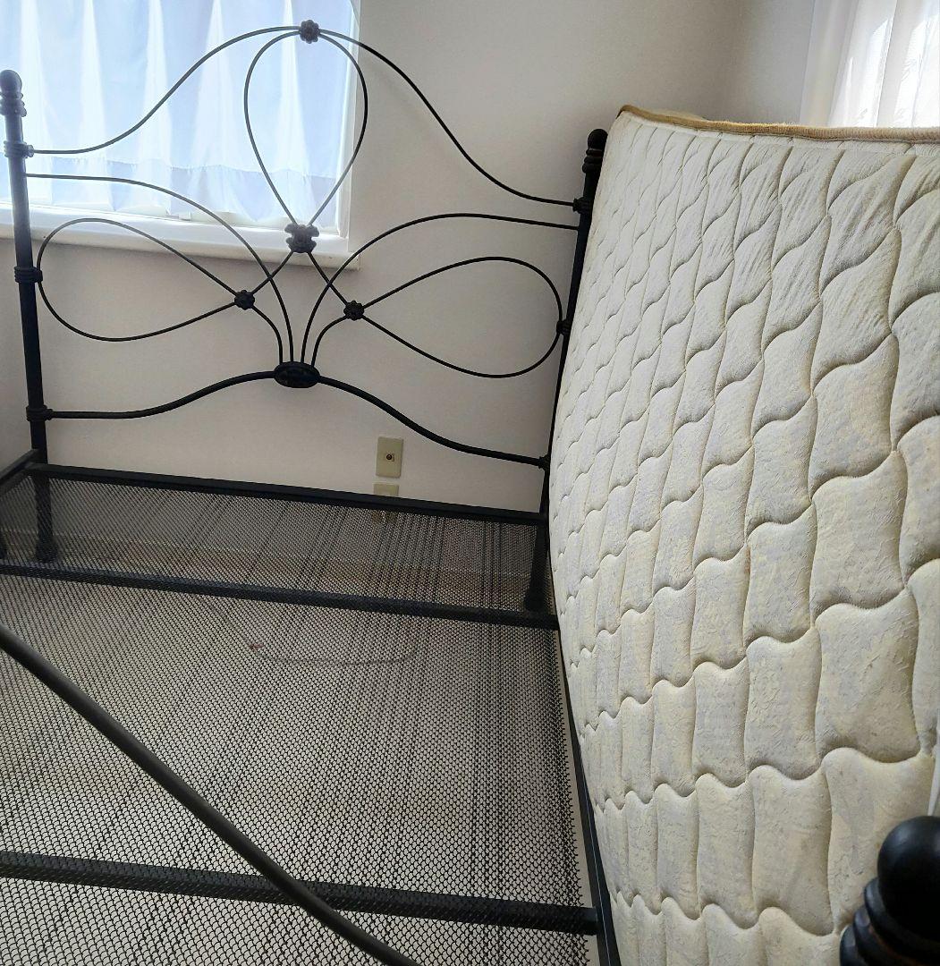 ヨーロッパ鋳物セミダブルベット　マットレス底板部分　 フランスアンティーク