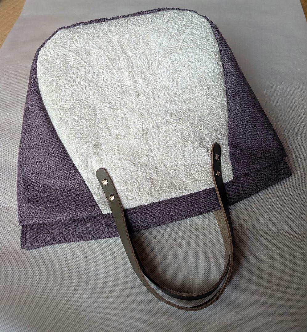 ハンドメイド　トートバッグ　いちご泥棒　刺繍　ウィリアムモリス