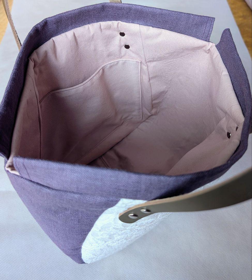 ハンドメイド　トートバッグ　いちご泥棒　刺繍　ウィリアムモリス