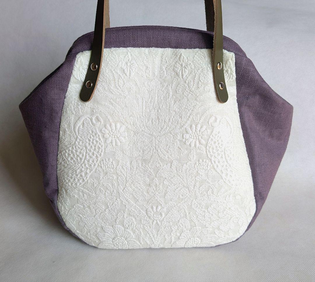 ハンドメイド　トートバッグ　いちご泥棒　刺繍　ウィリアムモリス