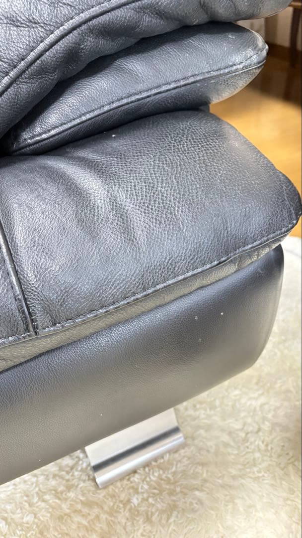 2/28まで【極美品】italsofa 黒レザー　2人掛けソファ