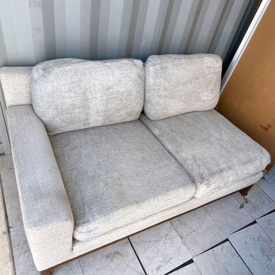 取付無料！カンディハウス クォード 右アーム北欧風ナチュラルファブリックソファ✨